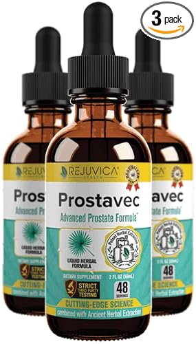 Prostavec Advanced Prostate Support Supplement - Liquid Formula for Faster Absorption with Pygeum Saw Palmetto Stinging Nettle + Turmeric &amp Damiana - Vegan Non-GMO - 6 fl oz