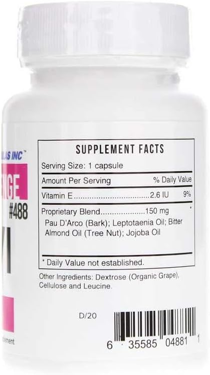 Systemic Formulas Bio Challenge #488 VIVI Virox - 30 Capsules. Powerful Immune Support Blend with PAU D’Arco Leptotaenia Oil (Lomatium dissectum) Bitter Almond Oil Jojoba Oil and Vitamin E.
