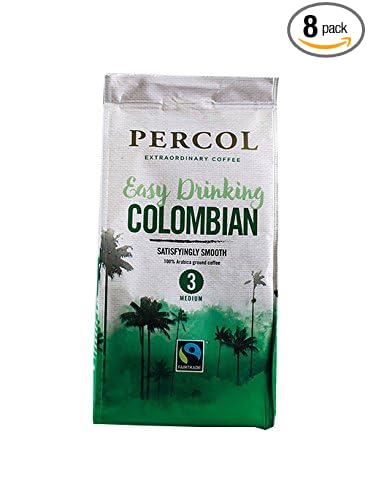 Percol Fairtrade Colombia Ground Coffee 227g (Pack of 8)