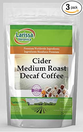 Cider Medium Roast Decaf Coffee (Gourmet Naturally Flavored Whole Coffee Beans) (16 oz ZIN: 549677) - 3 Pack