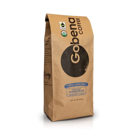 Gobena Coffee 2lb Fair Trade Organic Certified Honduran Ground Medium Roast100% Arabica Specialty Coffee 32 ounces 2 pounds Bulk