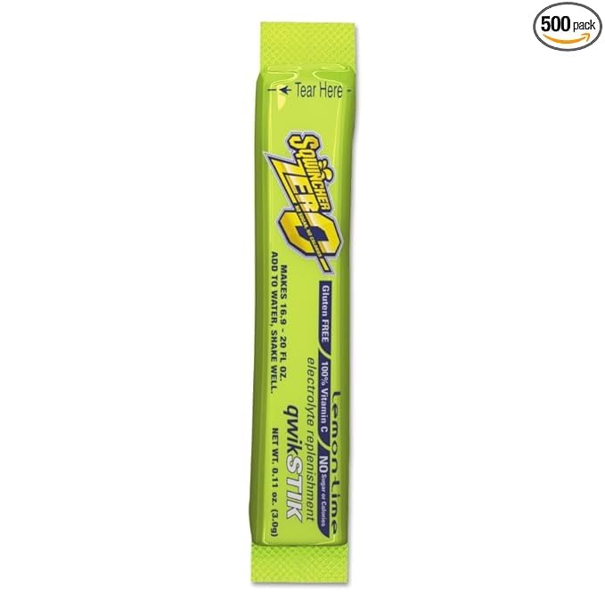Sqwincher 159060106 Drink:Sport20Oz Yield Qwik Stik Zero Lemon Lime 500/Case (500 Count)