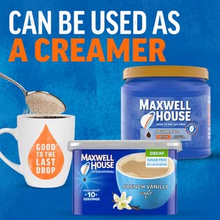 Maxwell House International Decaf &amp Sugar Free French Vanilla Café Style Instant Coffee 4 oz Canister (Pack of 4) (Full package)