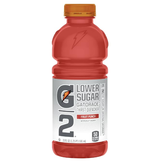 Gatoraide Low-Sugar Variety Pack Sport Drink Hydration Beverage Grape + Fruit Punch 20 Fl Oz Bottles (Pack of 8) Replenishes Electrolytes and Supports Active Lifestyles Electrolyte Drink