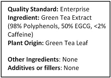 Green Tea Extract Bulk Powder Standardized 98% Polyphenols and 50% EGCG GMO Free Non-Irradiated (250 Grams (8.8 oz))