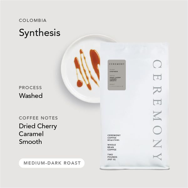 Ceremony Coffee Roasters - Synthesis House Blend - Specialty Whole Bean or Ground Coffee- 2lb Bag (French Press - Coarse Grind)