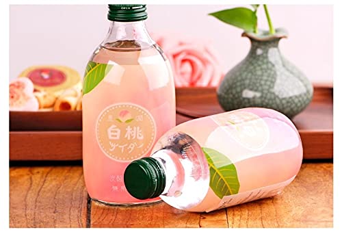 Tomomasu Japanese Peach Cider Soft Drink (6 Pack Total of 60fl.oz)