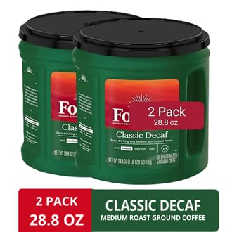 Classic Roast Decaf Ground Coffee | Pack of 2 28.8 oz – Medium Roast Caffeine-Free Decaffeinated Coffee