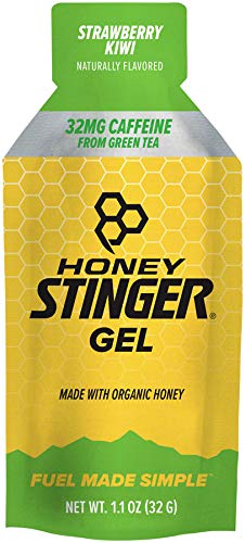 Honey Stinger Organic Energy Gels (Box of 24) - Strawberry Kiwi (Caffeinated) - Strawberry Kiwi (Caffeinated)