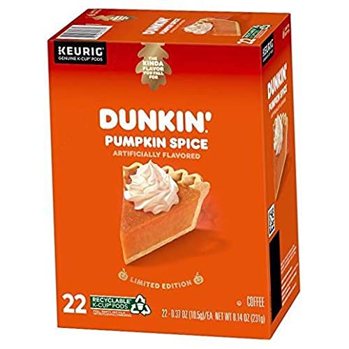 Dunkin' Donuts Coffee Pumpkin Spice Flavored Coffee K Cup Pods for Keurig Coffee Makers 88 Count