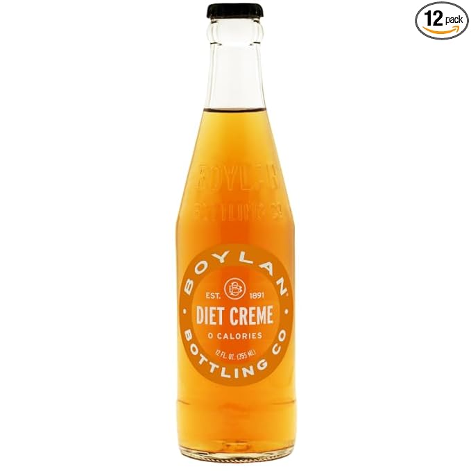 Boylan Bottling Craft Diet Creme Soda 12oz Glass Bottle (12 Pack Diet Crème Soda)