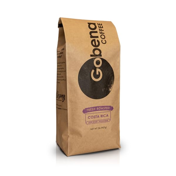 Gobena Coffee 2lb Costa Rica Tarrazu Whole Bean Light Roast 32 oz Bulk Coffee 100% Arabica