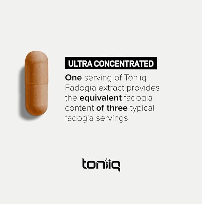 Toniiq Fadogia Agrestis - Ultra High Potency 30:1 Extract - 1200mg Per Serving - Highly Concentrated - Third-Party Lab Tested - 120 Capsules
