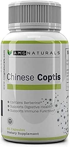 Chinese Coptis (coptis chinensis) - No Binder No fillers - Potent Whole Herb Huang Lian Su - Goldthread 550mg Berberine Coptisine - Packaging May Vary