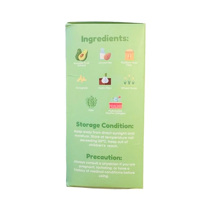Hello Bloom Gleam Milky Powder Drink [10 Sachets x 18g] 6.3 Ounce (Pack of 1) Milky Avocado
