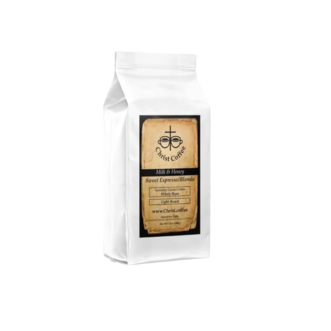 Christ Coffee Milk and Honey Sweet Espresso/Blonde Whole Bean | Smooth and Sweet Flavor Perfect for Espresso or Brewed Coffee | Freshly Roasted 16 oz Bag