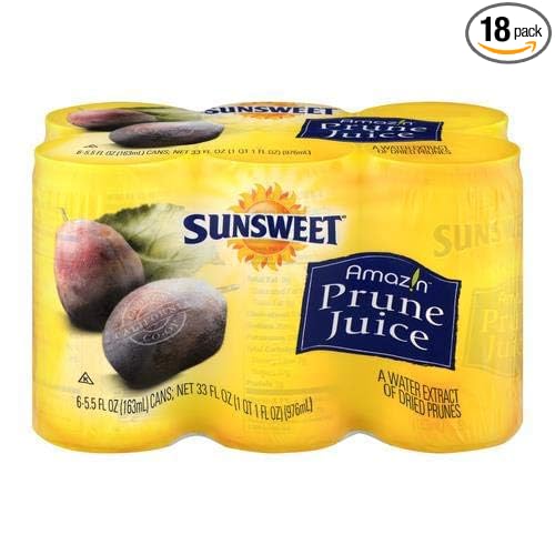 Sunsweet Prune Juice - 6pk/5.5 Fl Oz Cans (Pack of 3)