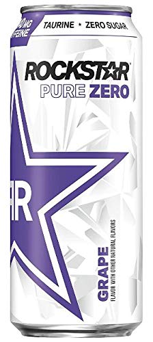 Rockstar Pure Zero Energy Drink Variety- Grape Mandarin Orange#TMGS Fruit Punch- 16fl.oz. (Pack of 16)