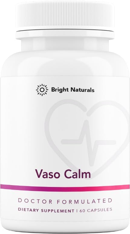 Vaso Calm - Healthy Blood Balance Supplement - Features Fermented Garlic Celery and Grape Seed Extract Hibiscus and Vitamin K2 - Made in the USA 60 Capsules