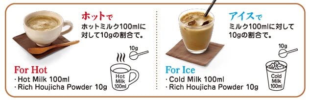 Rich Hojicha Powder (Roasted Green Tea Powder Mix) - from Kyoto - 17.6oz (500g) - containing first flush twig tea - for making Drinks or Japanese Sweets
