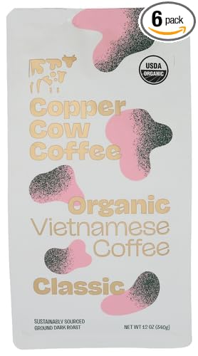 Copper Cow Coffee Ground Vietnamese 12 oz (Pack of 6)