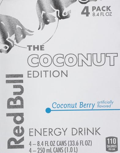 Red Bull Coconut Edition Energy Drink Coconut Berry with 80mg Caffeine plus Taurine &amp B Vitamins 8.4 Fl Oz Pack of 12 Cans