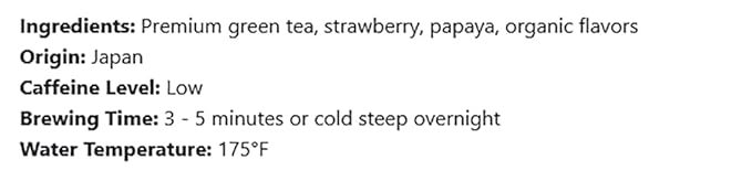 Elmwood Inn Fine Teas Wild Strawberry Green Tea 16-Ounce Pounches
