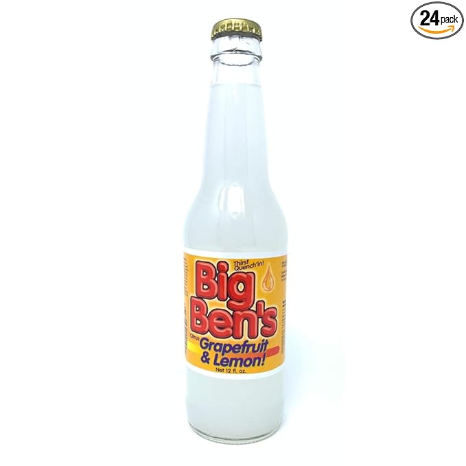 Big Ben's Grapefruit &amp Lemon Soda - 12 OZ (12 Glass Bottles) 24 Pack