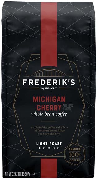 Michigan Cherry Whole Bean Coffee 100% Arabica Light Roast (Pack Of 1 Bag) 32 oz