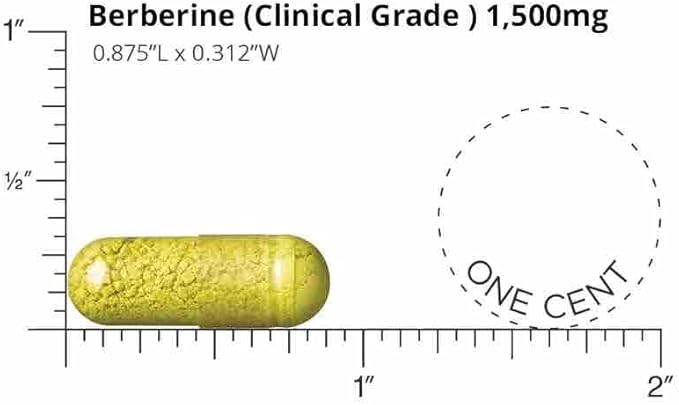 DOCTORS' PREFERRED Berberine Clinical Grade Supplement - Doctor Formulated | 1500 mg per Daily Serving | 180 Count