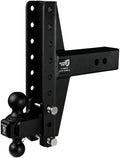 BulletProof Hitches - 3.0 Adjustable Heavy Duty Trailer Hitch (22000 lb. Rating) - Offset 4 &amp 6 Drop/Rise Trailer Hitch with 2 &amp 2-5/16 Dual Ball - Powder Coat Solid Steel Corrosion-Re