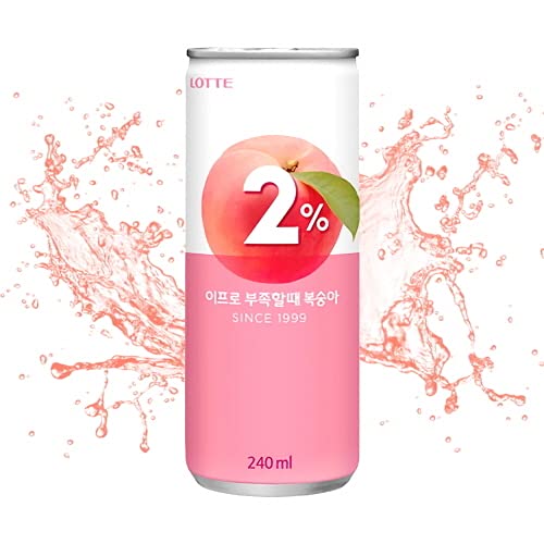 LOTTE 2% Soft Drink Peach/Plum Variety (240ml/Pack) (Peach 30 Cans)