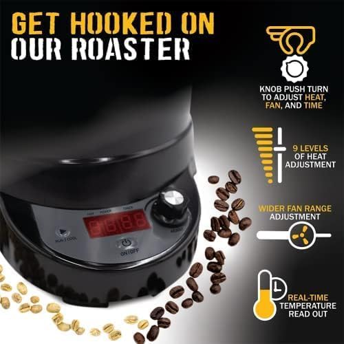 Coffee Roaster Bundle SR800 Glass Extension Tube Pour Over DIgital Scale (2lbs) Sample Pack of Green Beans (2-Pack) Sample Trays Chaff Brush