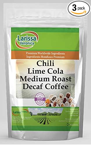 Chili Lime Cola Medium Roast Decaf Coffee (Gourmet Naturally Flavored Whole Coffee Beans) (16 oz ZIN: 568970) - 3 Pack