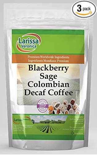 Blackberry Sage Colombian Decaf Coffee (Gourmet Naturally Flavored Whole Coffee Beans) (8 oz ZIN: 559670) - 3 Pack