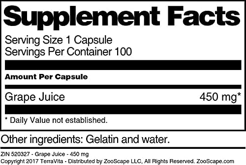 Grape Juice - 450 mg (100 Capsules ZIN: 520327) - 3 Pack