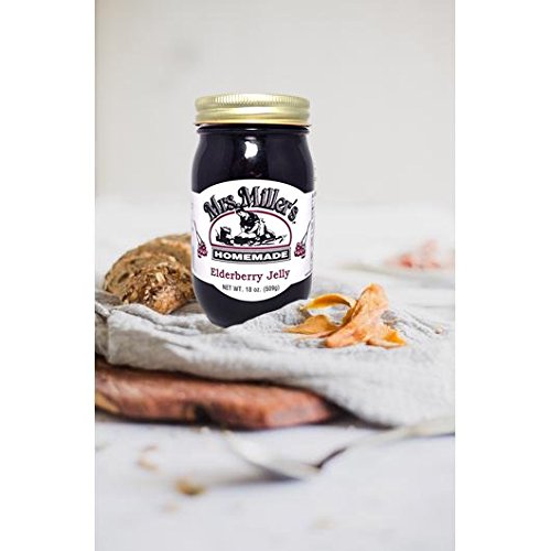 HUGE 18 oz Mrs. Miller's Elderberry Jelly - Pack of 2 - Amish and Homemade!