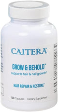 Grow &amp Behold | Clinically Tested Dietary Supplement for Thinning Hair | Saw Palmetto Biotin Zinc &amp Selenium to Support Hair Growth Vitality Shine &amp Fullness | Vegan 120 Capsules