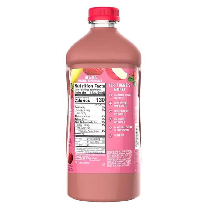 Bolt house Farm Strawberry Banana 100% Fruit Juice Smoothie 52 oz (Pack of 3)