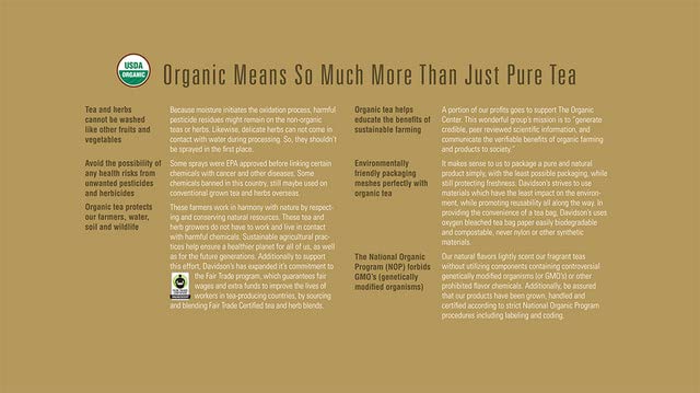 Davidson's Organics Moringa Chamomile Lavender 100-count Individually Wrapped Tea Bags