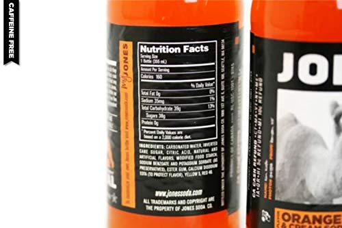 Jones Soda 12 ounce Glass Bottles (Orange &amp Cream Soda 12 Bottles)