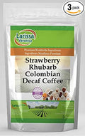 Strawberry Rhubarb Colombian Decaf Coffee (Gourmet Naturally Flavored Whole Coffee Beans) (4 oz ZIN: 564349) - 3 Pack