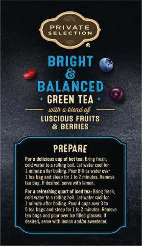 Green Tea Pomegranate Blueberry &amp Acai Private Selection Free 20 bags (Pack of 4)