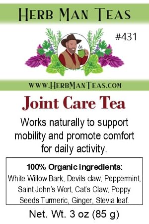 JOINT CARE TEA – Herbal Support for Joint Comfort Flexibility &amp Mobility – Formulated by Master Herbalist Khabir – 100% Organic Non-GMO No Additives
