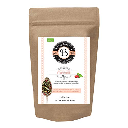 Birds &amp Bees Organic Fertility &amp Pre-Conception Tea Grounded Pregnancy Tea - Red Raspberry Leaf Blend for Natural Cleanse &amp Detox 40 Servings 3.2 oz