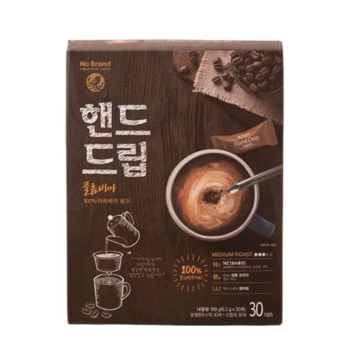 K-Coffee Colombia Supremo Premium Hand Drip Pour Over Set Medium Roast Ground Coffee Sticks with 30 Disposable Filters Authentic Korean Coffee Culture 30 Count