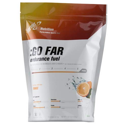 INFINIT Nutrition GO FAR Orange - The only All-in-one Endurance Hydration Drink with Protein 280 Calories Per Serving &amp Electrolytes - No Gels Pills or Bars Needed 100% All-Natural &amp no Added