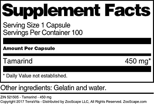 Tamarind - 450 mg (100 Capsules ZIN: 521505) - 3 Pack