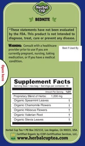Herbal Cup Ayurveda Balanced Tea Organic Health &amp Body Focused Teas No Caffeine Herbal Supplement (Bednite 16 Count (Pack of 6))