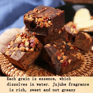 Ginger jujube black sugar tea Shengmingxi Black Sugar Ginger and Date Tea 400g (200gX2) Ginger Shredded Red Date Tea Handmade Ancient Method Cooking Ginger and Date Black Sugar Block Tea for Dysmenorr